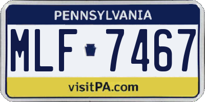 PA license plate MLF7467
