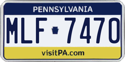 PA license plate MLF7470