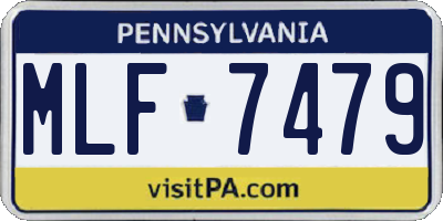 PA license plate MLF7479
