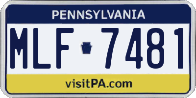 PA license plate MLF7481