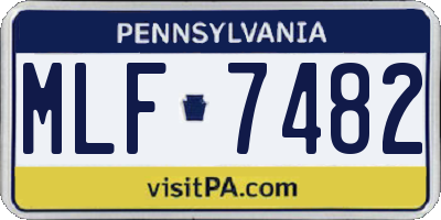 PA license plate MLF7482