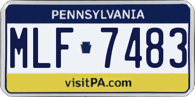 PA license plate MLF7483