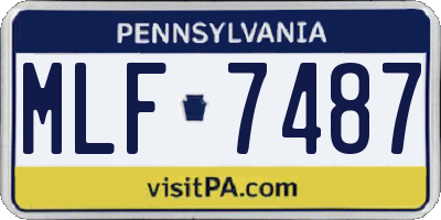 PA license plate MLF7487