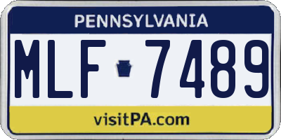 PA license plate MLF7489