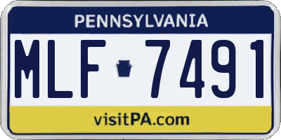 PA license plate MLF7491