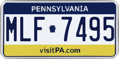 PA license plate MLF7495