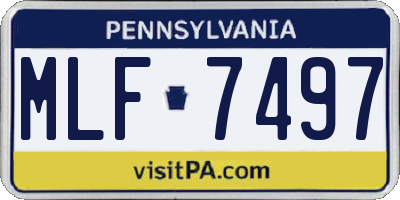 PA license plate MLF7497