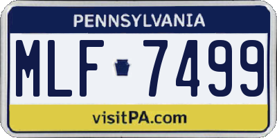 PA license plate MLF7499