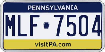 PA license plate MLF7504