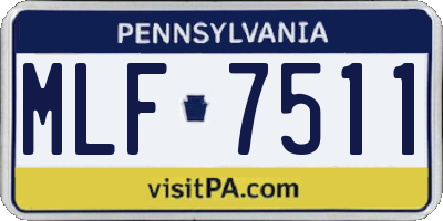 PA license plate MLF7511