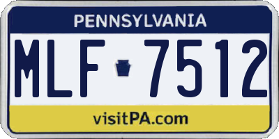 PA license plate MLF7512