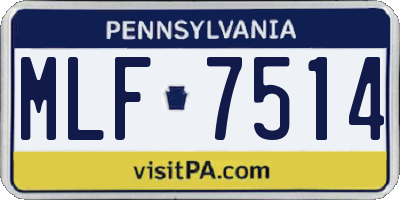 PA license plate MLF7514