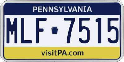 PA license plate MLF7515