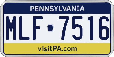 PA license plate MLF7516