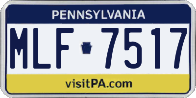 PA license plate MLF7517