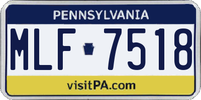 PA license plate MLF7518