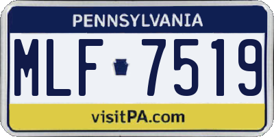 PA license plate MLF7519