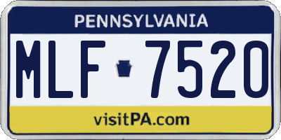 PA license plate MLF7520
