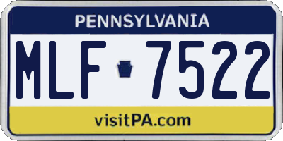 PA license plate MLF7522