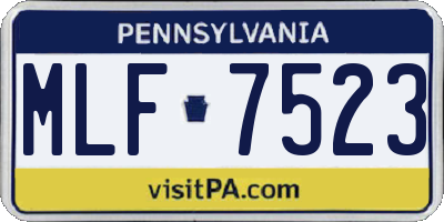 PA license plate MLF7523