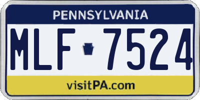 PA license plate MLF7524