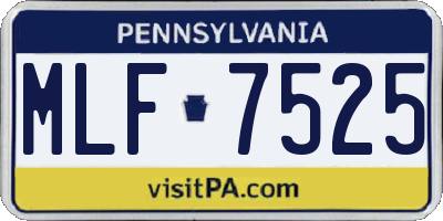 PA license plate MLF7525