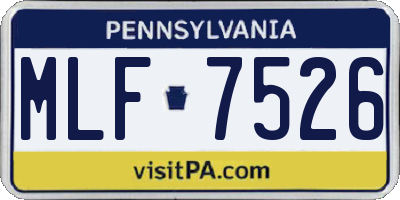 PA license plate MLF7526