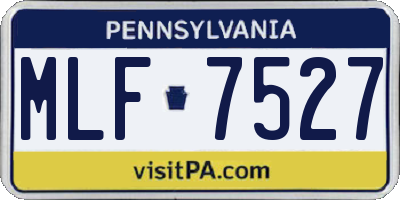 PA license plate MLF7527