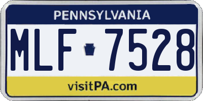 PA license plate MLF7528