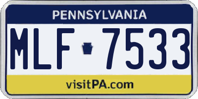 PA license plate MLF7533