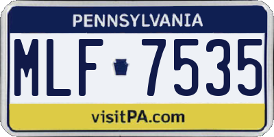 PA license plate MLF7535