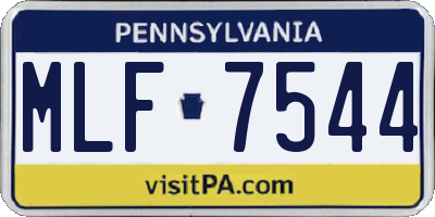 PA license plate MLF7544