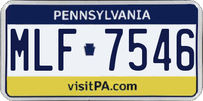 PA license plate MLF7546