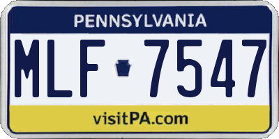 PA license plate MLF7547