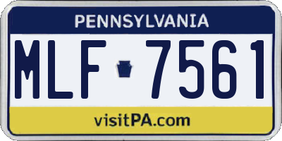 PA license plate MLF7561