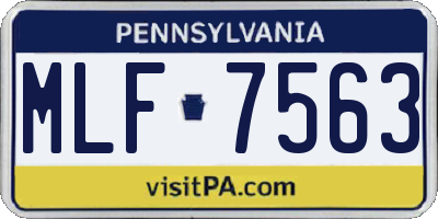 PA license plate MLF7563