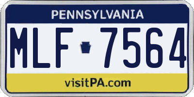 PA license plate MLF7564