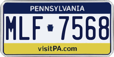 PA license plate MLF7568