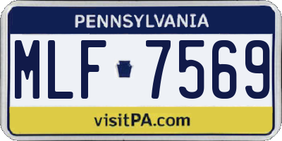 PA license plate MLF7569