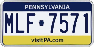 PA license plate MLF7571
