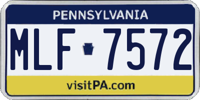 PA license plate MLF7572