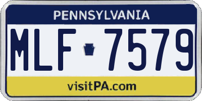 PA license plate MLF7579