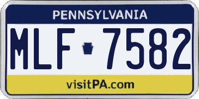 PA license plate MLF7582