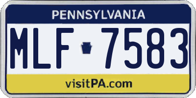 PA license plate MLF7583