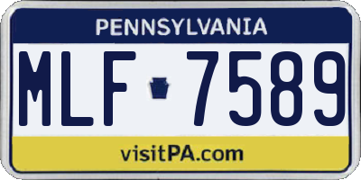 PA license plate MLF7589