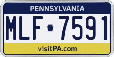 PA license plate MLF7591