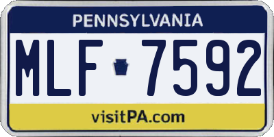 PA license plate MLF7592