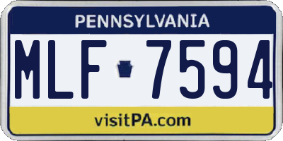 PA license plate MLF7594