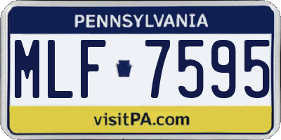 PA license plate MLF7595