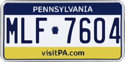 PA license plate MLF7604